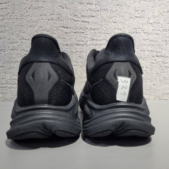 Hoka One One Clifton 10 Mens Size US 8D Triple Black Lace-Up Everyday Run Shoes main image 4